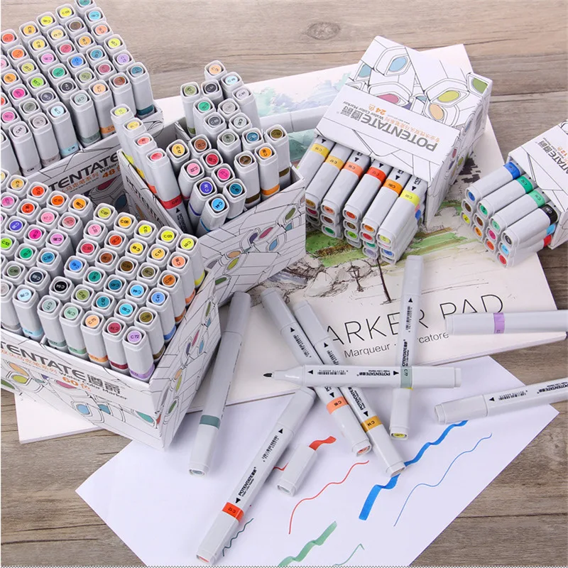 

Touchfive 12/24/36/48/60/84Colors Pen Marker Set Dual Head Sketch Markers Brush Pen For Draw Manga Animation Design Art Supplies