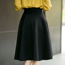 Элегантная плиссированная юбка, высокая талия, длина до колена, расклешенные юбки, модные женские юбки Faldas Saia 5XL размера плюс, Женская юбка зеленого, черного, белого цвета