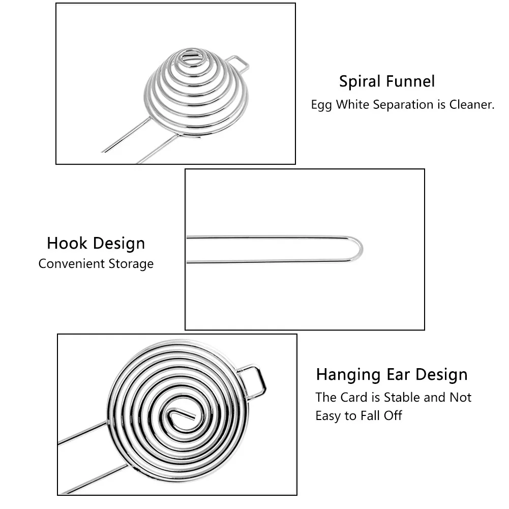 Яичный желток Белый сепаратор из нержавеющей стали Сепаратор для яиц с длинной ручкой кухонный инструмент для выпечки Кухонные принадлежности гаджет