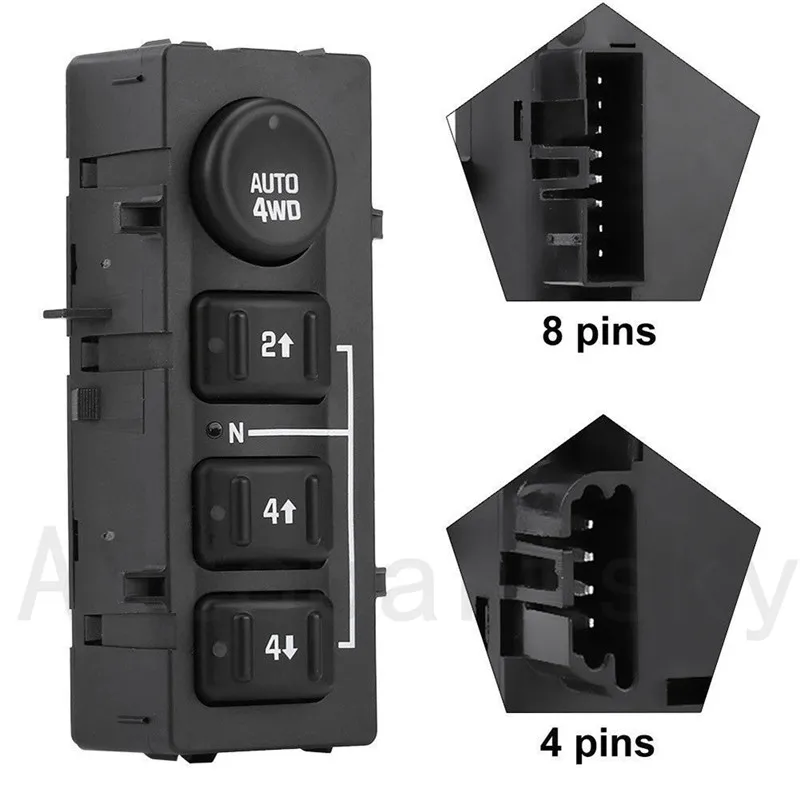 

4Wd Wheel Drive Selector Switch 4X4 Transfer Case Button For Chevrolet Suburban Avalanche 2003-2007 Cadillac 15136039 19259313