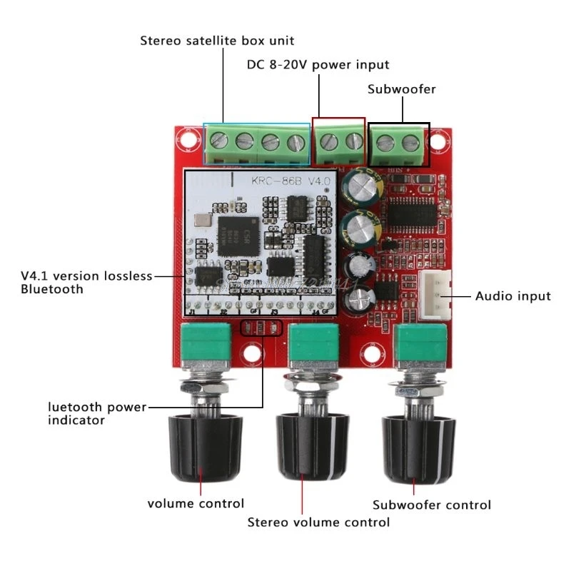 TPA3110D2 Bluetooth сабвуфер цифровой усилитель плата аудио 2.1CH стерео модуль 15Wx2 + 30 Вт