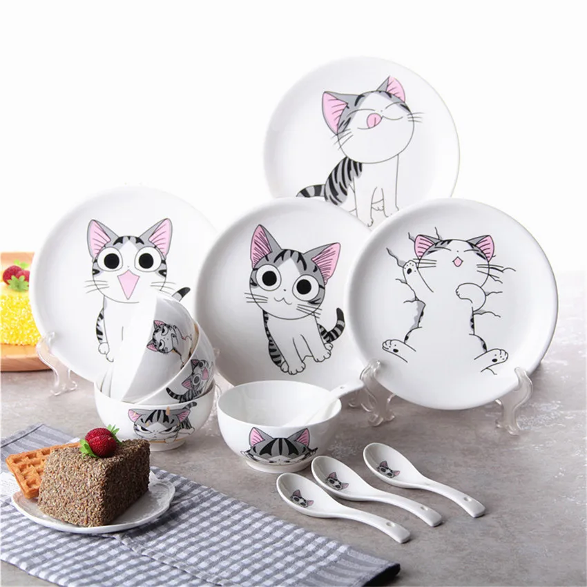 

12 pieces Ceramic bowls set Porcelain Dinner Plates tableware set bone china plain white bone Tableware