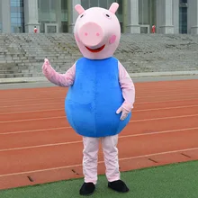 Красный и синий мультфильм свинья талисман костюмы взрослых Размер Мультфильм Хэллоуин карнавальный костюм