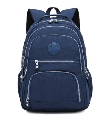 Школьный рюкзак для девочек-подростков Mochila Feminina, женские рюкзаки, нейлоновый водонепроницаемый повседневный рюкзак для ноутбука, женский рюкзак - Цвет: dark blue