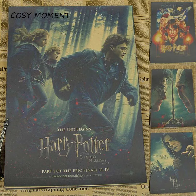 

COSY MOMENT Harry Potter Series Magic World Poster Vintage Retro Matte Kraft Paper Antique Poster Wall Sticker Home Decora QT237