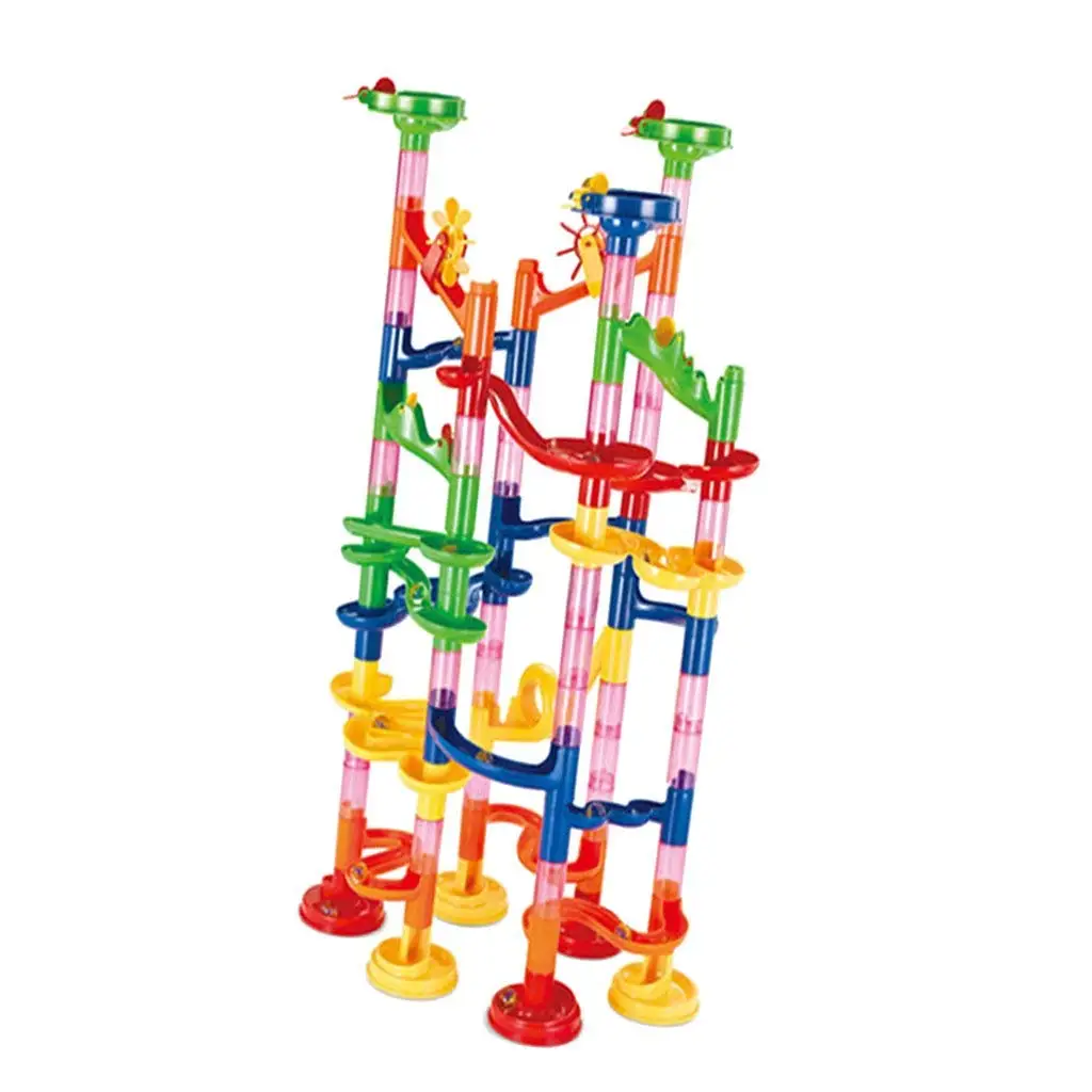 91pcs Building Blocks DIY Ball Track Circuit Marble Race Tower Toy Kid