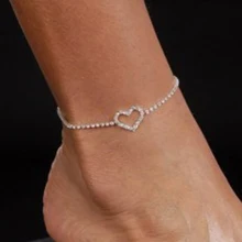 Brilliant quality Sexy Lady Heart Rhinestone Anklet Foot Wedding Jewelry Simple Design Ankle Bracelet 5CQW