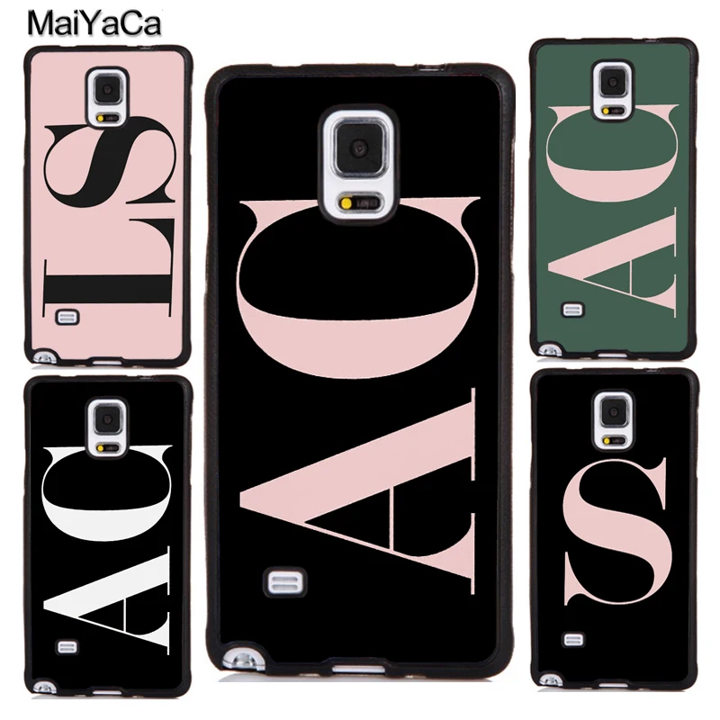 

MaiYaCa Large pink initial PERSONALISED CUSTOM Name MONOGRAM Phone Cases For Samsung S6 S7 edge S8 S9 S10 Plus Note 9 5 8 Cover