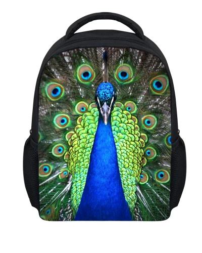 

Small Kids Backpack Animal Dog Peacock Printing Children Backpack for Girls Cute Child Kindergarten Book Bag Mochila Infantil