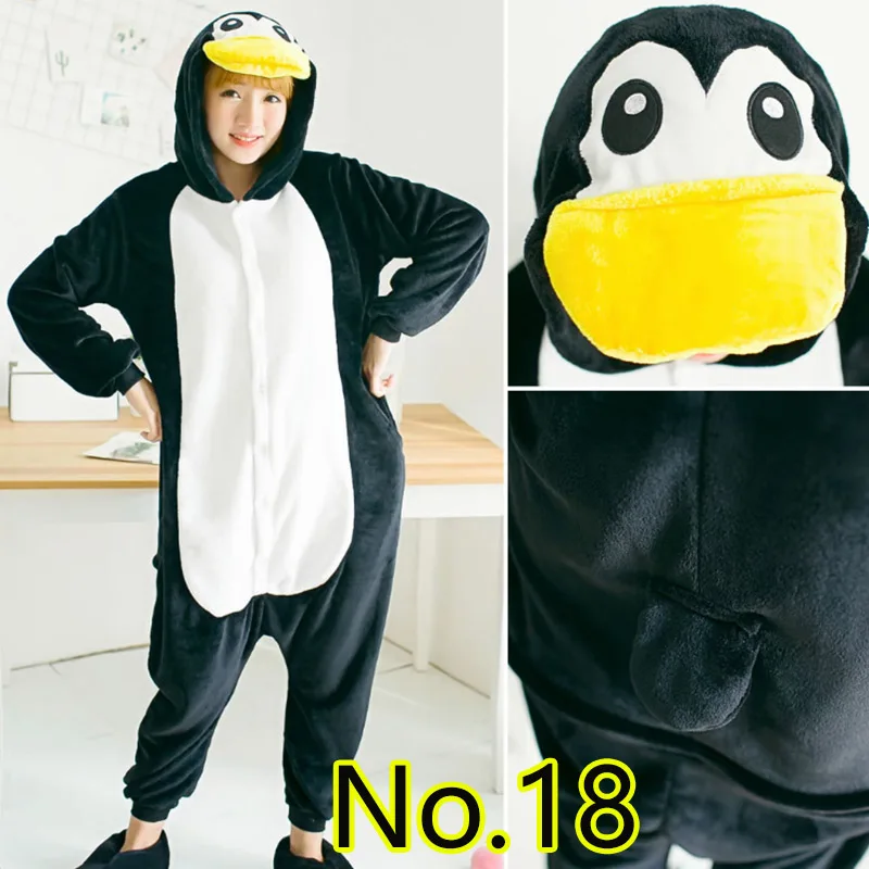 

Black Penguin Pijama Women Pajamas Sleepwear Plus Size kigurumi Home Sleep Wear Sets Clothes Adulto Autumn Fall Winter Warm