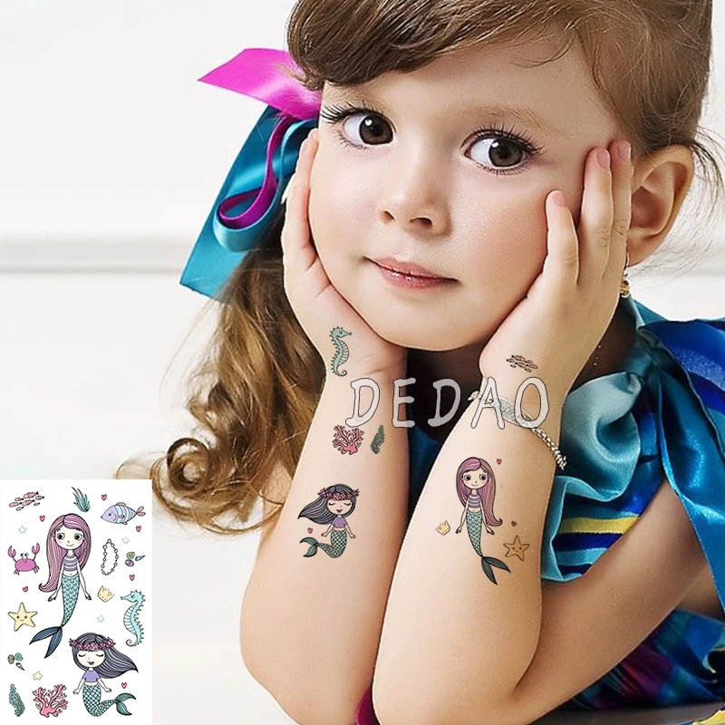 

Waterproof Temporary Fake Tatoo Sticker Kids Tattoo Stickers Mermaid Fish Star Flash Tatto Tattoos Tatouage Gift For Girl