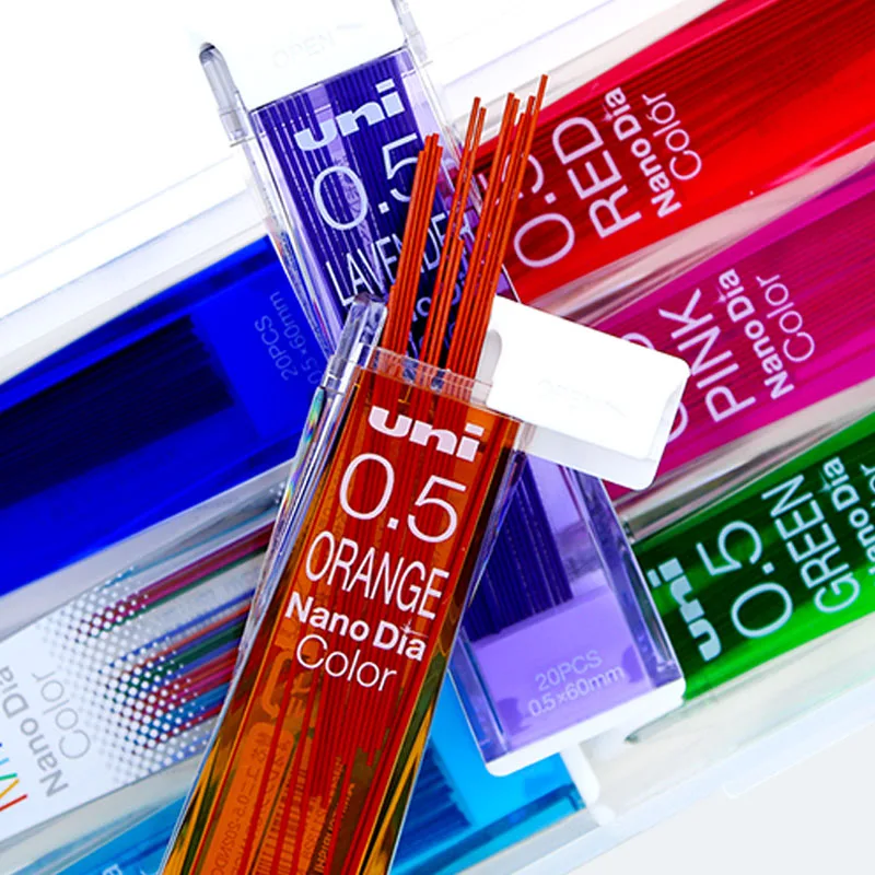 1 шт. Uni 202NDC 0,5 цветные механические карандаши, специальные механические стержни для карандаша, школьные канцелярские принадлежности, офисные принадлежности