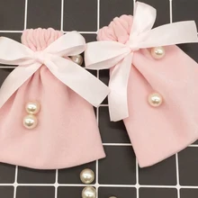 Индивидуальный Логотип прекрасный бархатный мешок с кулиской для подарка и ювелирных изделий