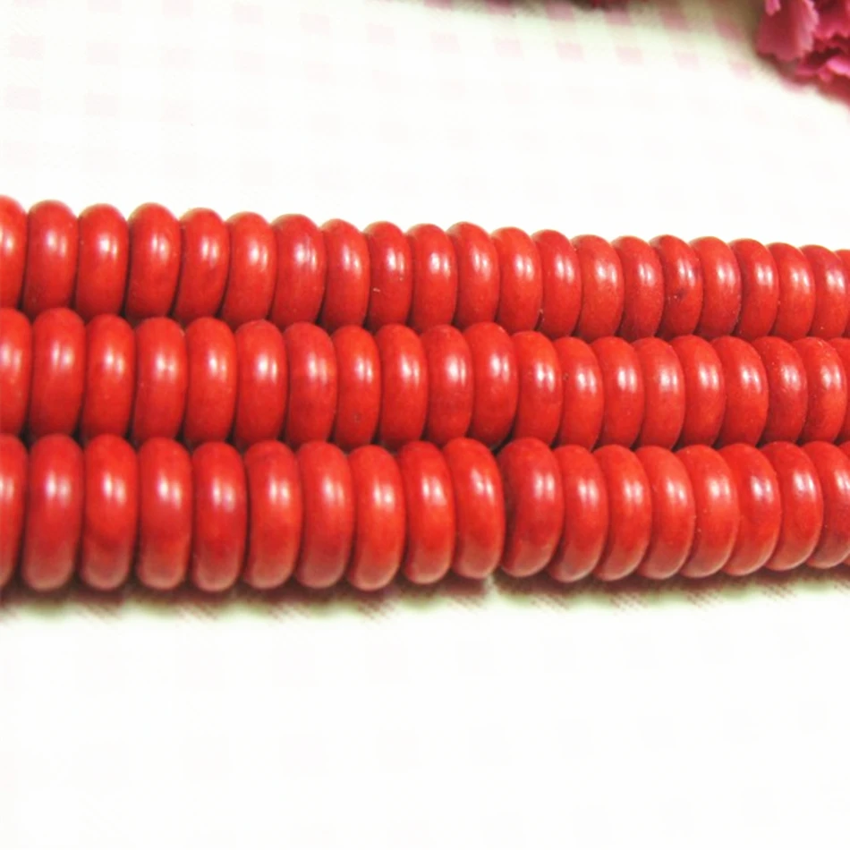 

8x3MM Red coral Wafer spacer rondelle diy jewelry Loose Beads 16" GE930