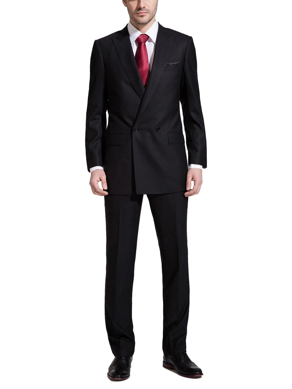 Esmoquin de 2 piezas con 2 botones para hombre, traje Formal negro para  evento de negocios, con diseño elegante|Trajes| - AliExpress