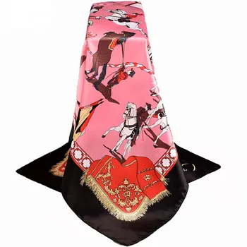 

Fashion New Blue Dots Women Scarf BIG Silk Feeling Shawl Scarf Foulard Print Square Head Scarves Wraps 2019 NEW 90x90cm