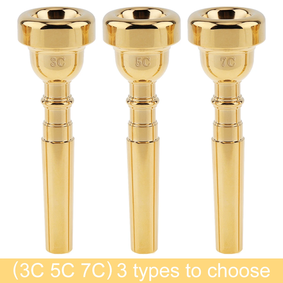 3C 5C 7C Gold Plated Copper Alloy Stylish Professional Trumpet Mouthpiece with Rich Tonein
