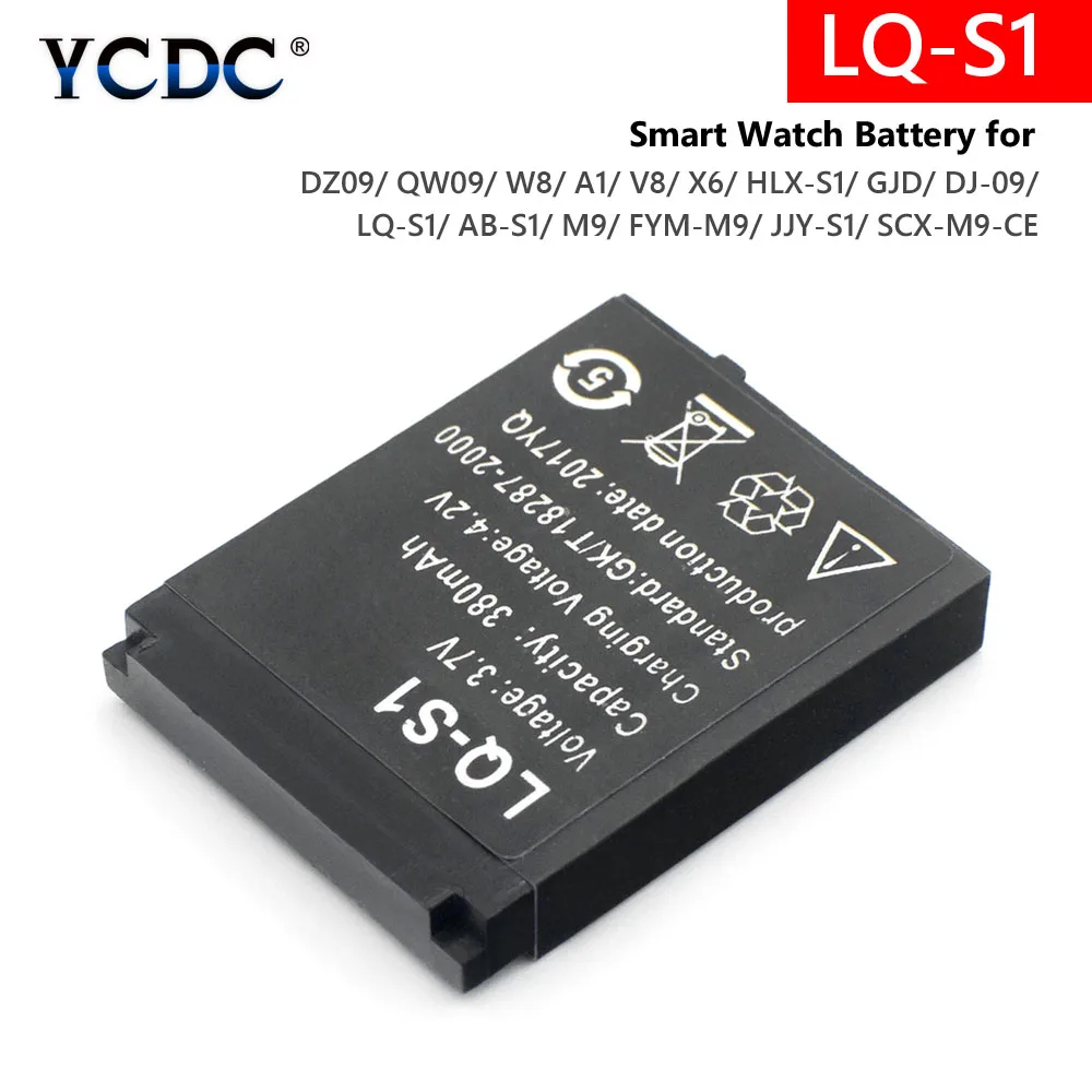 

LQ-S1 AB-S1 3.7V 380MAH Lithium Battery DZ09 QW09 W8 A1 V8 X6 HLX-S1 GJD DJ-09 M9 FYM-M9 JJY-S1 For Watch