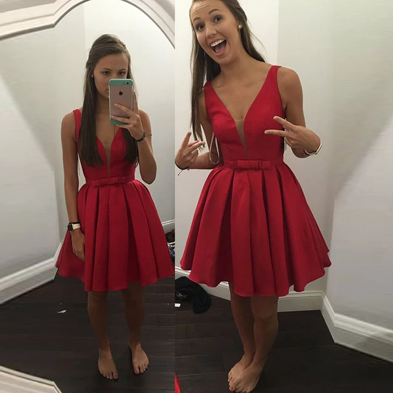 short satin homecoming dress