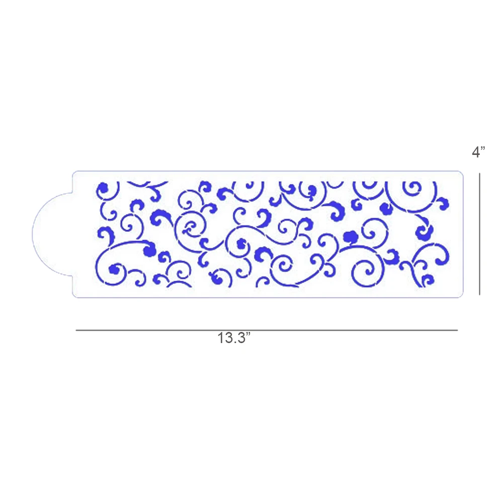 Leafy Scroll Cake Stencil Side Border Leafy Scroll Cake Stencil Side