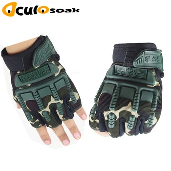 

5-13 Years old Kids Tactical Fingerless Gloves Military Armed Anti-Skid Rubber Knuckle half Finger Boys Girls Children Gloves