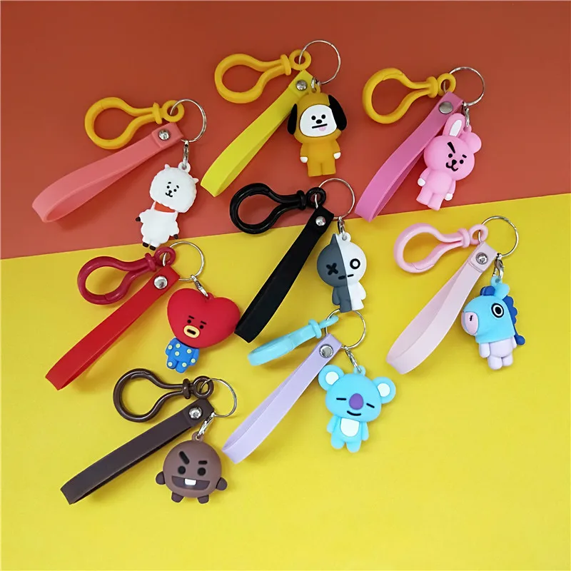Chimmy xiaoyamyi Effective Bottes Keychainkpop Bottes Bangtan Gar/çons Dessin Anim/é Porte-Cl/é Sac Pendentif Porte-Cl/é Jimin Junkook Suga Poup/ée Peluche Porte-Cl/és