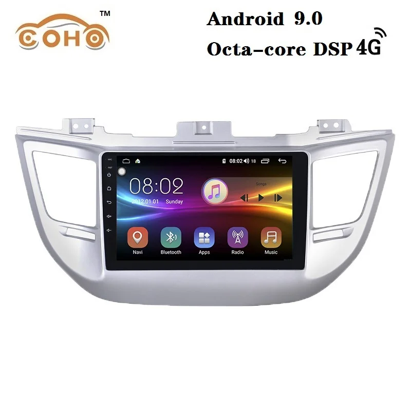 

Car audio Android 9.0 8-core for 2014 Hyundai Tucson with Radio BT GPS navigation support WIFI 4G internet and DSP