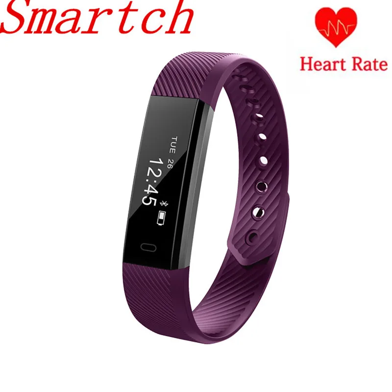 Smartch id115 HR смарт-браслет сердечного ритма Мониторы BT 4.0 IP67 Водонепроницаемый