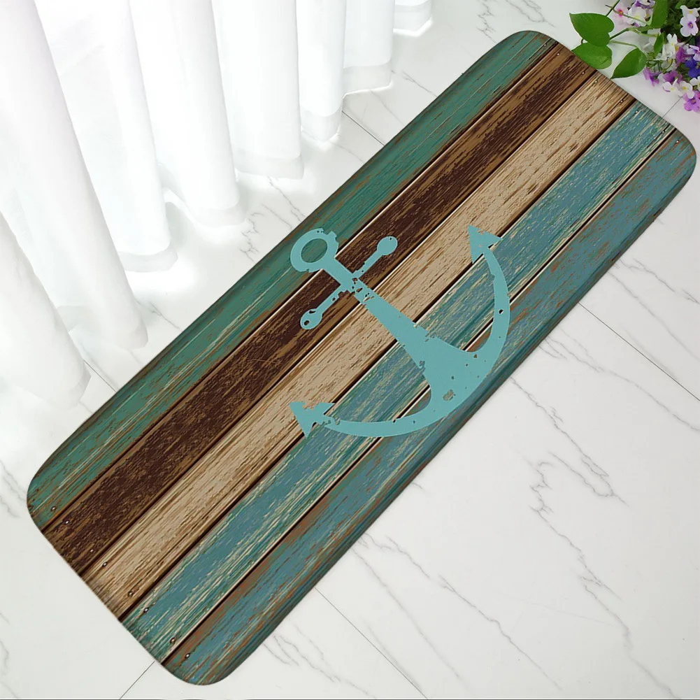 Honlaker винтажный деревянный анкерный кухонный длинный напольный коврик для входной двери впитывающий нескользящий коврик для ванной