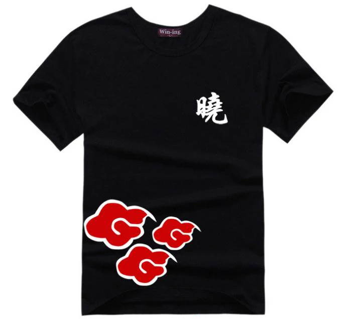 

Akatsuki T Shirt Anime Naruto Men T-Shirts Itachi Uchiha Costume Tshirt Cosplay