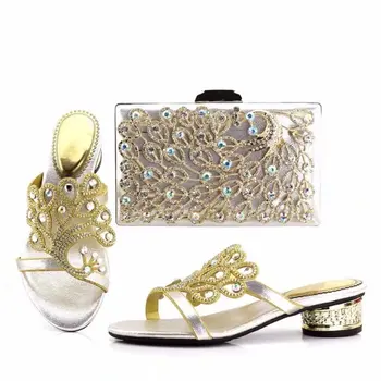 

Nice shoes and bag to match for african old lady silver italian shoes with clutches bag matching set in aso ebi party SB8113-4