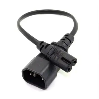 

Standard Molded IEC 320 C14 Socket to IEC C7 Plug AC Extending Power Adapter Cable Converter Cord Black 30cm