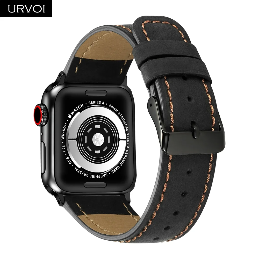 Ремешок URVOI для Apple Watch series 6/5/4/3/2/1 SE из мягкой телячьей кожи матовый ремешок iWatch