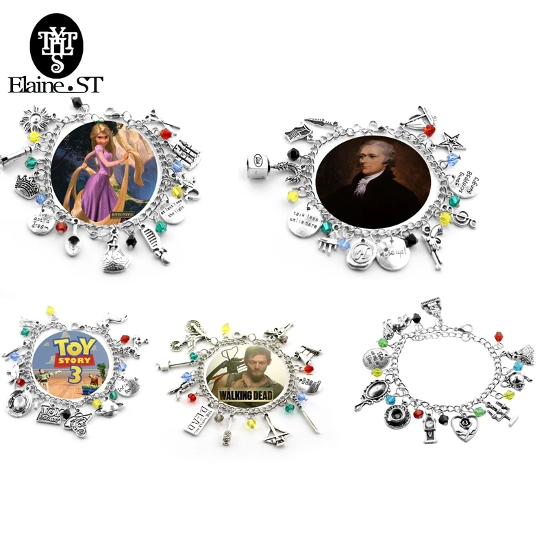 

Newest 19 Beauty and the Beast Bracelet The Viking Moana Toy Story 3 The Walking Dead Bracelets Pirates of the Caribbean Bangles