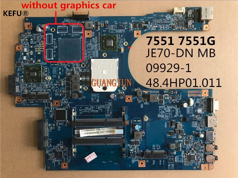 Материнская плата KEFU MBPT901001 для ноутбуков хорошего качества ACER 7551 7551G JE70 DN MB 09929 1