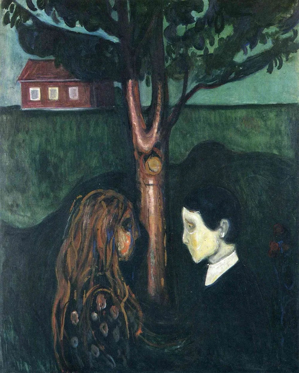 

100% handmade Oil Painting Reproduction on Linen Canvas by professional artist,Cheap price,eye-in-eye-1894 By Edvard Munch,