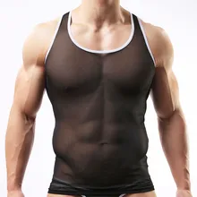 Для мужчин Сексуальная Новинка экзотические Безрукавки для женщин сетки Кружево чистая Sheer Прозрачный Нижнее Бельё для девочек экзотические Домашняя одежда Майки жилет