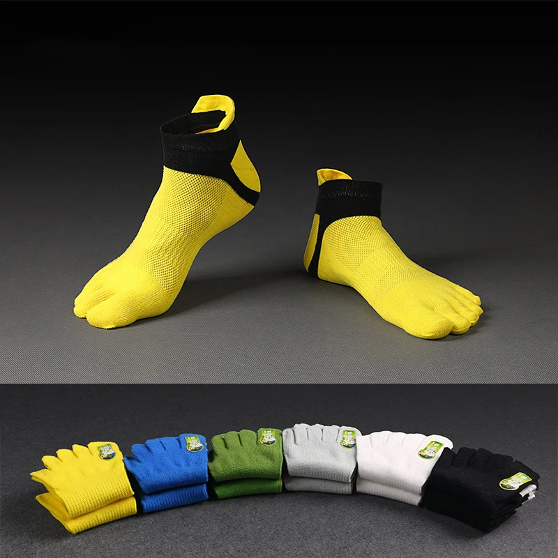 

(5Pairs) FGHGF New Mens Toe Socks Cotton Five Fingers Socks sport Socks with Toes Ankle Running Basketball soccer Socks