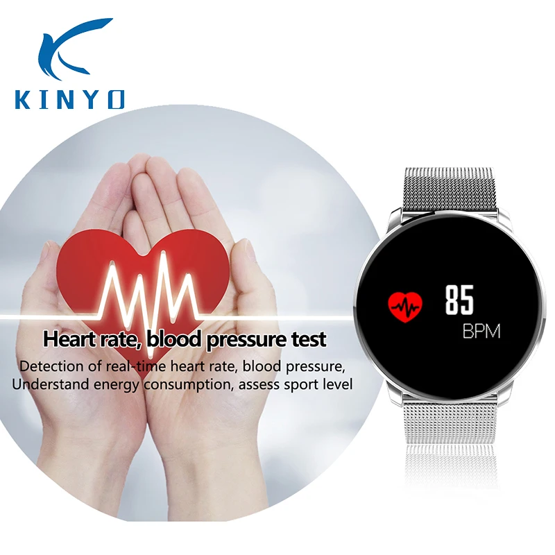 cheap 2018 Smart band heart rate blood pressure monitoring IP67 waterproof design number of exercise steps bluetooth camera wristband