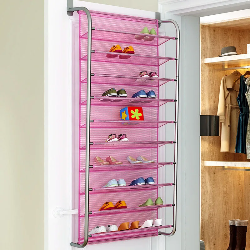 10-layer door rear shoe rack simple wall-mounted shoe cabinet breathable-type mesh storage shelves living room furniture