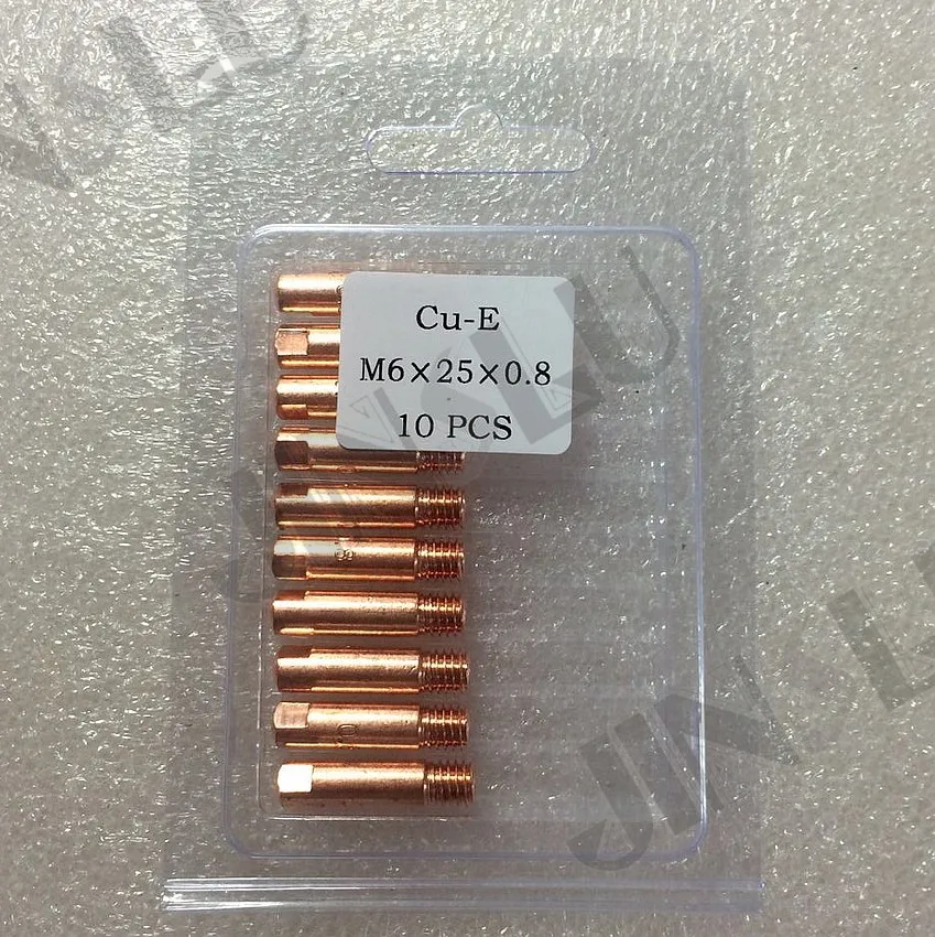 

10pcs 0.8mm M6x25 Contact tip 15 AK 15AK Mig Welder MIG MAG Welding Torch Consumables Binzel BW Style