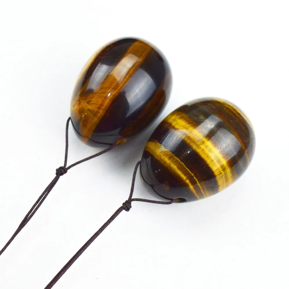 2 Pcs 40*30mm tiger eye egg for kegel exercise Reiki Healing chakra massage pelvic muscles vaginal exercise yoni ben wa ball 2 Pcs 40*30mm tiger eye egg for kegel exercise Reiki Healing chakra massage pelvic muscles vaginal exercise yoni ben wa ball
