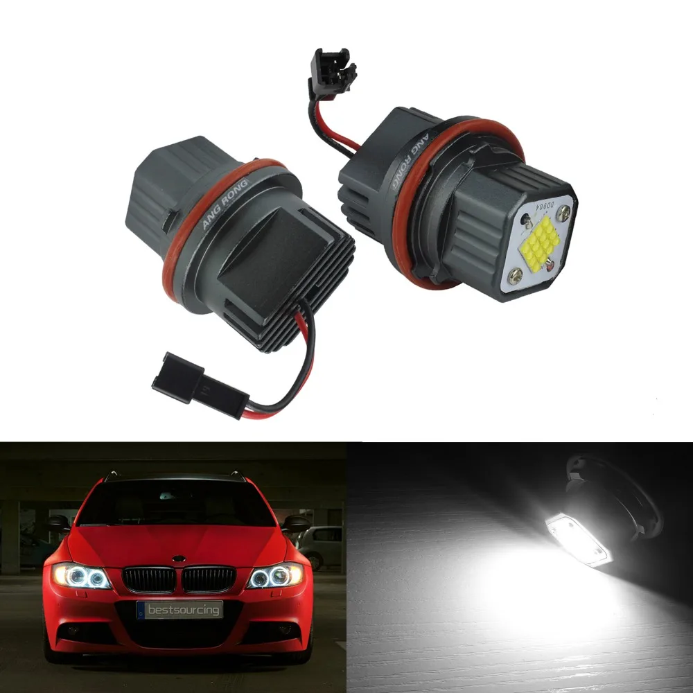 ANGRONG 2x обновленные 80 Вт Светодиодные Габаритные огни Angel Eyes для BMW E39 E53 E60 E63 E64 E65 E66