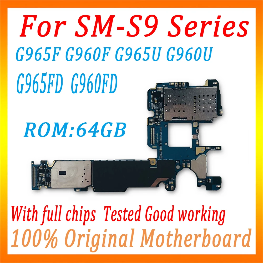 

Motherboard For Samsung Galaxy S9 Plus G960F G960U G960FD G965F G965U G965FD Unlocked Mainboard Logic Board Tested Good Working