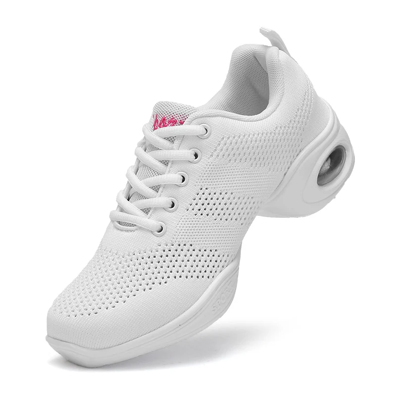 

Ladies Sports Shoes White Dance Sneakers Women's Shoes with Platform Woman Practice Shoe Modern Lightweight Dancing Zapatos 7.5