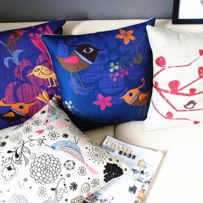 100% Satisfaction Quality Cushions Pillows Cover IKEA Birds Decorate Bedding Set Sofa Office Car Cushion Home Pillow Decoration | Дом и сад