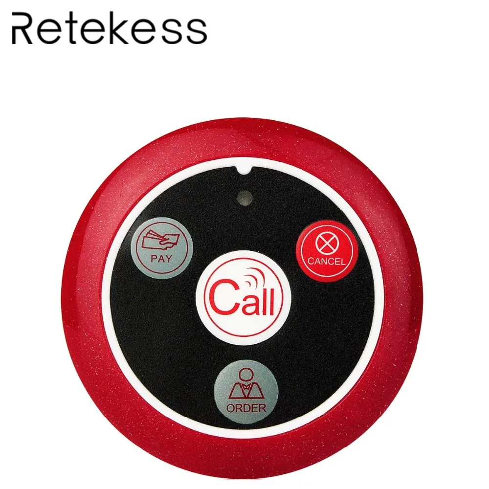 

RETEKESS Wireless Call Button Waiter Service Restaurant Pager Transmitter 433MHz For Calling Paging System Cafe Tea Restaurant