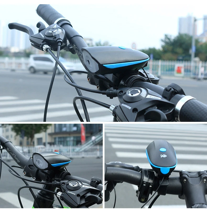 Clearance USB Rechargeable Mountain Bike Front Light with Electric Bell 140db Bicycle Horn Lights Headlight Cycling Horn MTB Bike Bell 35