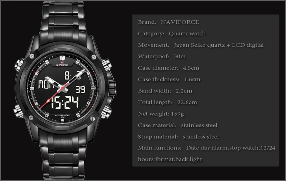 NAVIFORCE спортивные часы мужские кварцевые наручные часы военные часы для мужчин полностью стальные мужские часы Relogio masculino Reloj Hombre