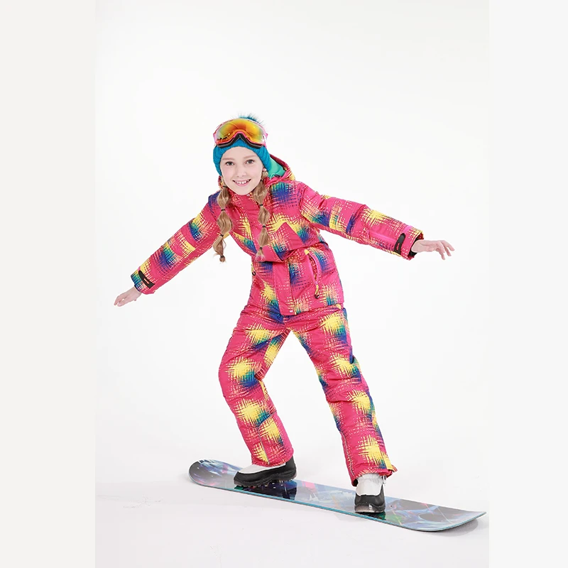 Комплект зимней верхней одежды для детей, ветрозащитная лыжная куртка+ штаны, детские зимние комплекты, теплый лыжный костюм для мальчиков и девочек